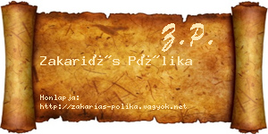 Zakariás Pólika névjegykártya